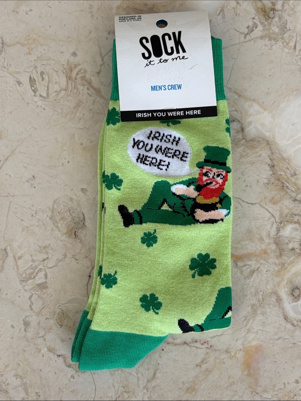 Sock It To Me “Irish You Were Here” Men’s Crew Socks – NEW